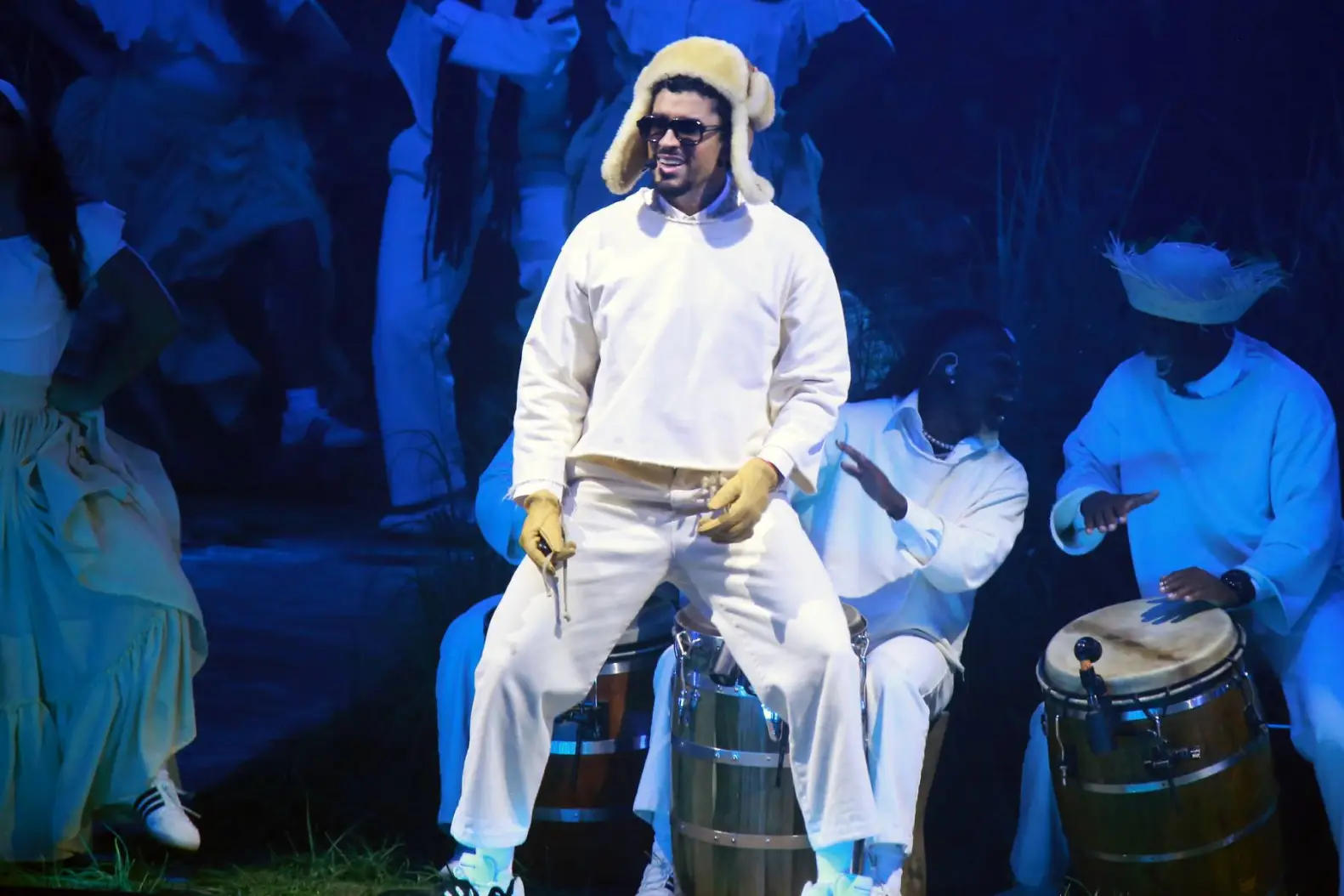 Bad Bunny performs during “No Me Quiero Ir De Aquí; Una Más” at Coliseo de Puerto Rico José Miguel Agrelot on Sept. 20, 2025 in San Juan.