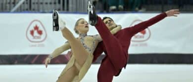 Piper Gilles and Paul Poirier perform in the ice dance free program during the 2025 Canadian National Figure Skating Championships at Place Bell.