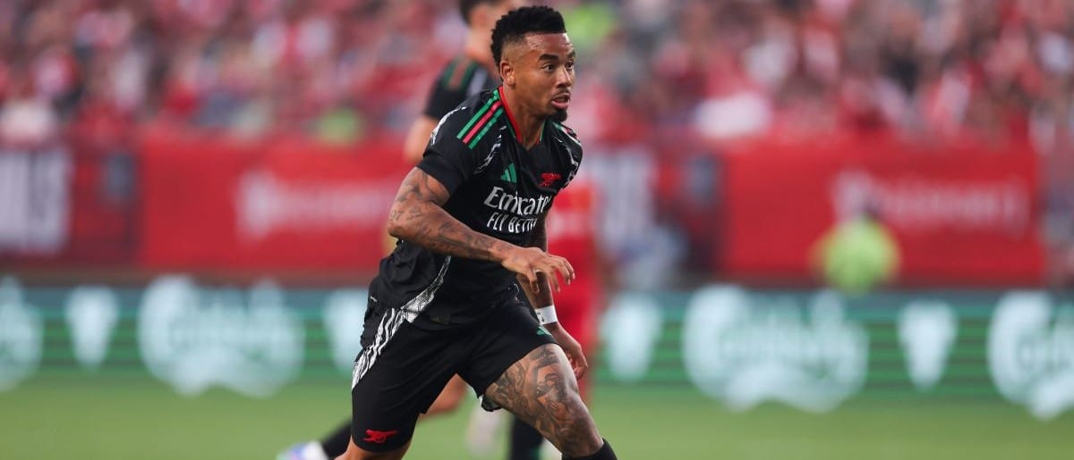 Arsenal forward Gabriel Jesus (9) in action against Liverpool at Lincoln Financial Field
