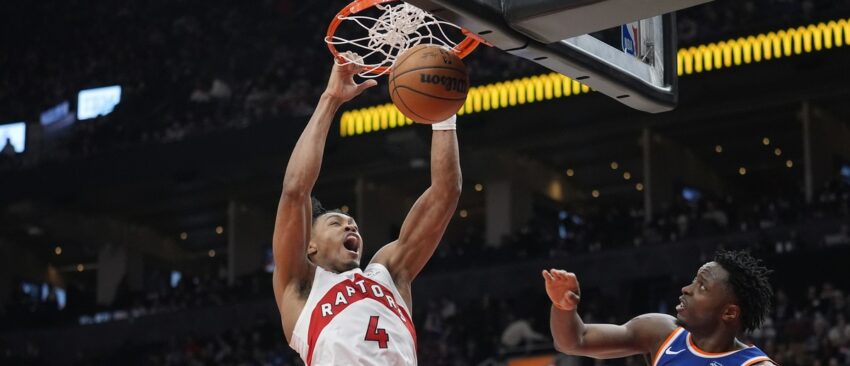 Scottie Barnes, OG Anunoby, New York Knicks vs. Toronto Raptors, 2025-26 NBA Season