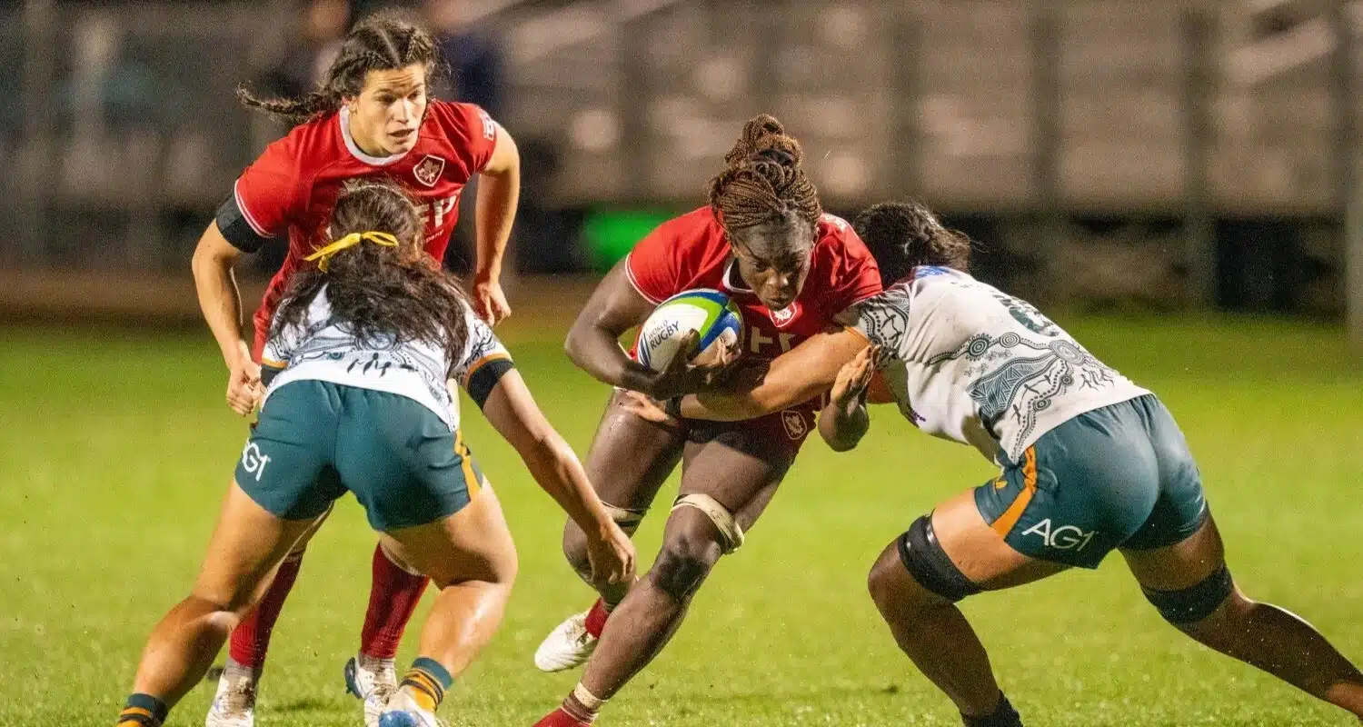 Rugby Canada's senior women's team adapted best, securing a 24–0 victory over the Wallaroos at Heart Health Park on Saturday night in Sacramento, California. 