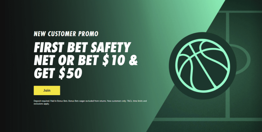 new customer promo from bet365: first bet safety net or bet$10 and get $50