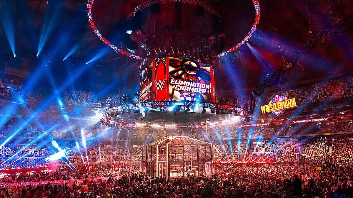 WWE WrestleMania Elimination Chamber stadium view in Toronto, CA