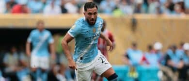 Manchester City midfielder Rayan Cherki (29) controls the ball in the first half against Wydad AC during a group stage match of the 2025 FIFA Club World Cup at Lincoln Financial Field