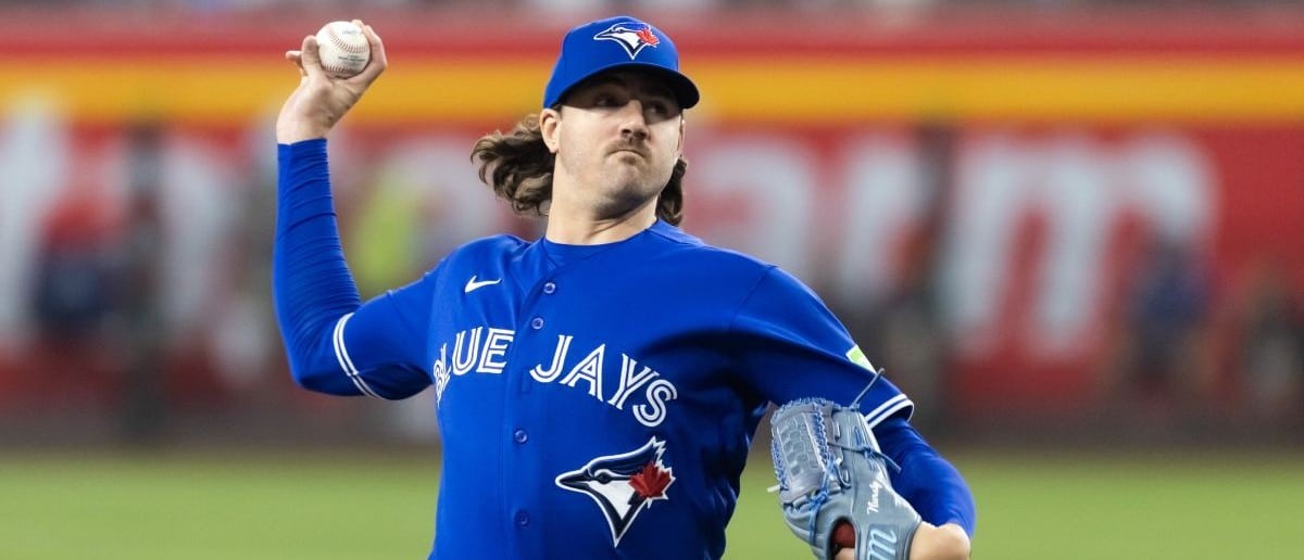 Toronto Blue Jays pitcher Kevin Gausman in the first inning against the Arizona Diamondbacks at Chase Field.