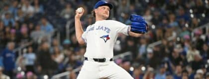 Toronto Blue Jays starting pitcher Trey Yesavage (39) pitches in the first inning against the Los Angeles Angels at Rogers Centre