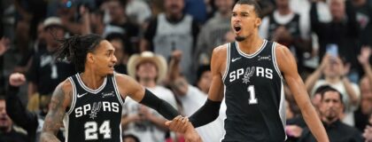 Devin Vassell, Victor Wembanyama, San Antonio Spurs, 2026 NBA Playoffs
