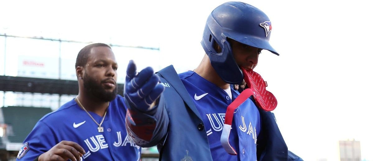 Toronto Blue Jays shortstop Andres Gimenez (0) celebrates after hitting a home run during the third inning against the Baltimore Orioles at Oriole Park at Camden Yards.