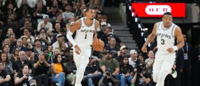 Victor Wembanyama, Keldon Johnson, San Antonio Spurs, 2026 NBA Playoffs