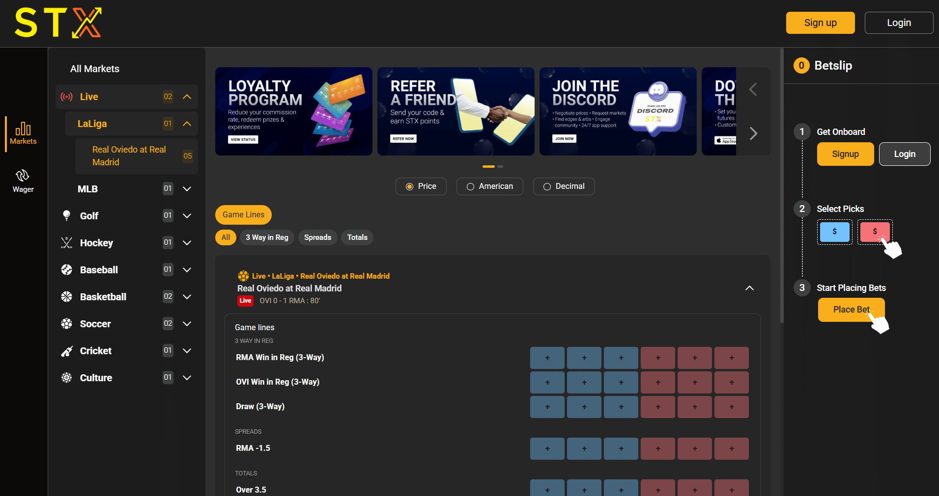 STX betting exchange website