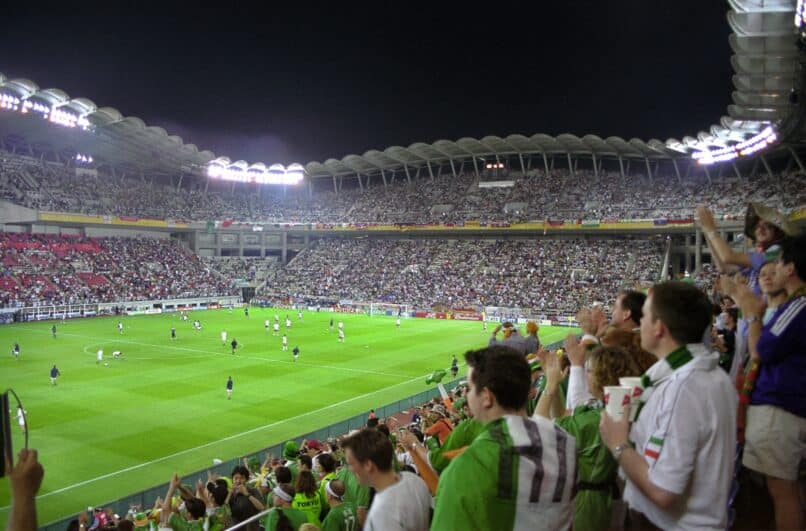 Supporters inside Kashima Antlers Stadium during the 2002 FIFA World Cup