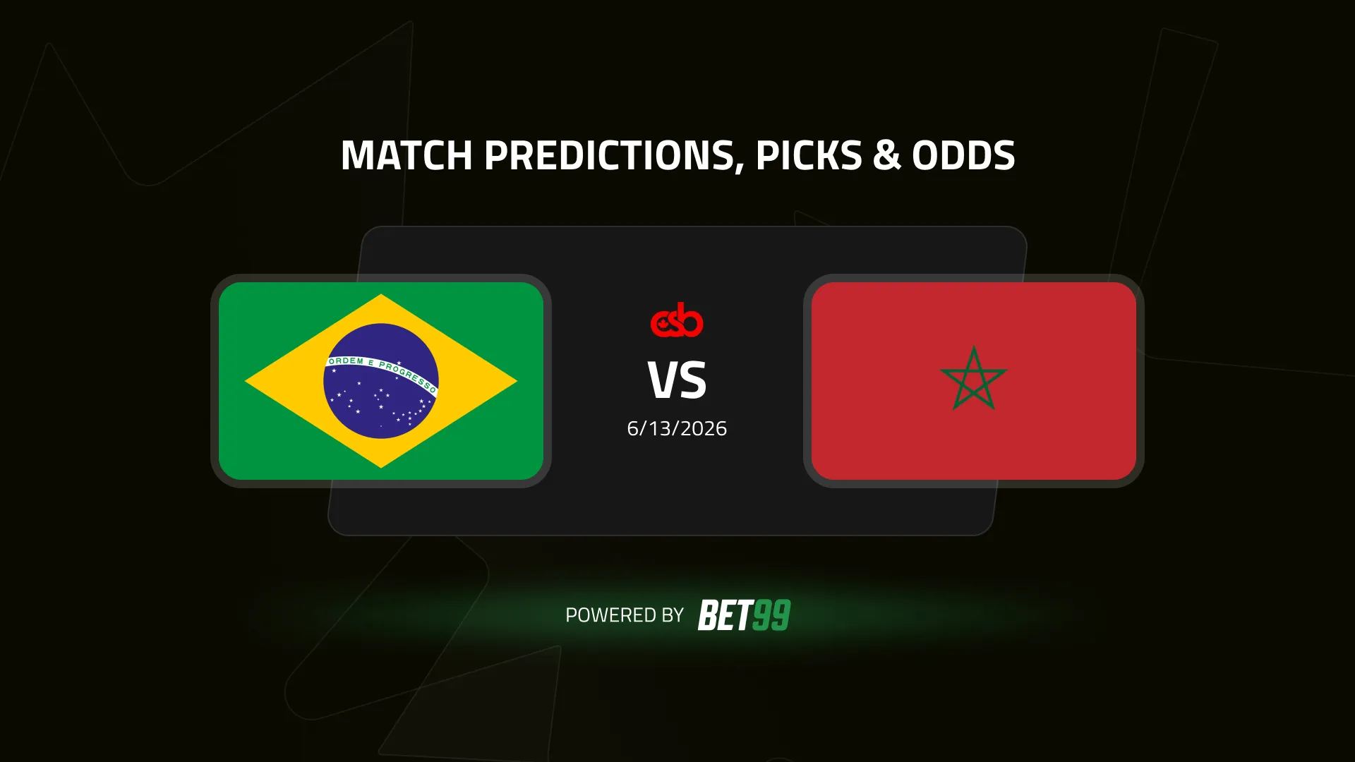 Match Graphic Brazil vs Morocco