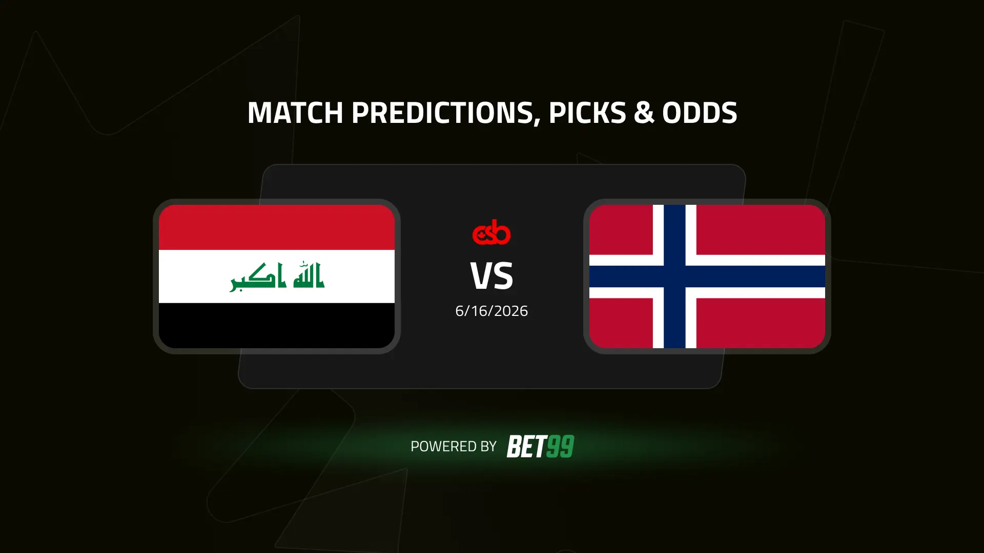 Match Graphic Iraq vs Norway