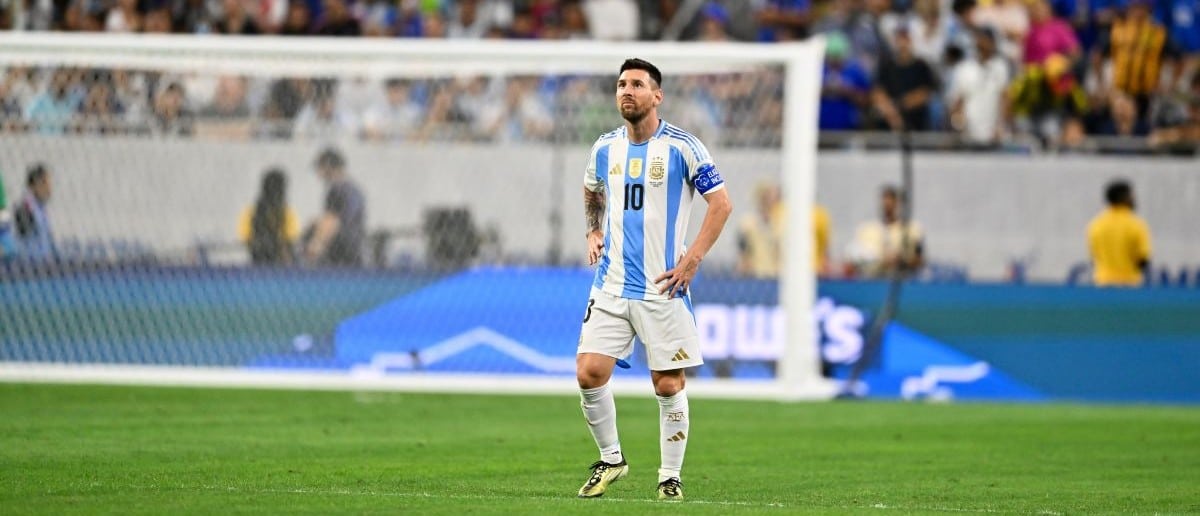 Argentina's striker Lionel Messi (10) looks on during the second half against Ecuador at NRG Stadium