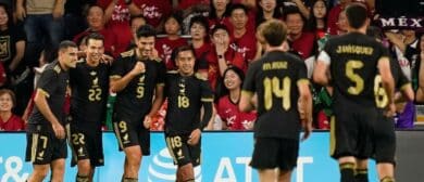 Mexico forward Raul Jimenez (9) celebrates his goal against South Korea during the first half of an international friendly soccer match at Geodis Park in Nashville, Tenn., Tuesday, Sept. 9, 2025.