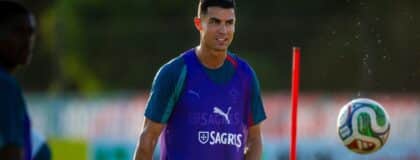 Cristiano Ronaldo of Portugal seen in action during the training session at Palm Beach Gardens Pickleball and Tennis Center in Palm Beach Gardens Florida on June 13, 2026.