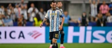 Argentina forward Lionel Messi (10) celebrates after scoring a second goal during a Group J match between Argentina and Austria in the 2026 FIFA World Cup at Dallas Stadium