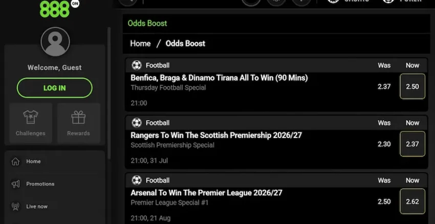 888sports Odds Boost