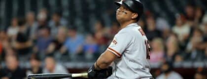 San Francisco Giants first baseman Rafael Devers against the Arizona Diamondbacks at Chase Field.