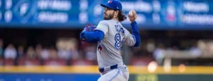 Toronto Blue Jays starter Dylan Cease (84) delivers a pitch during the first inning against the Seattle Mariners at T-Mobile Park