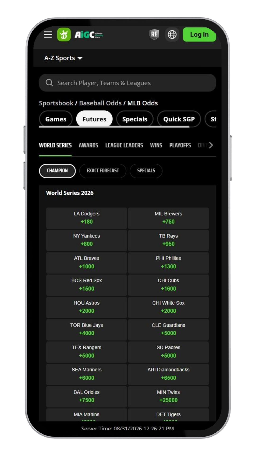 draftkings app screenshot