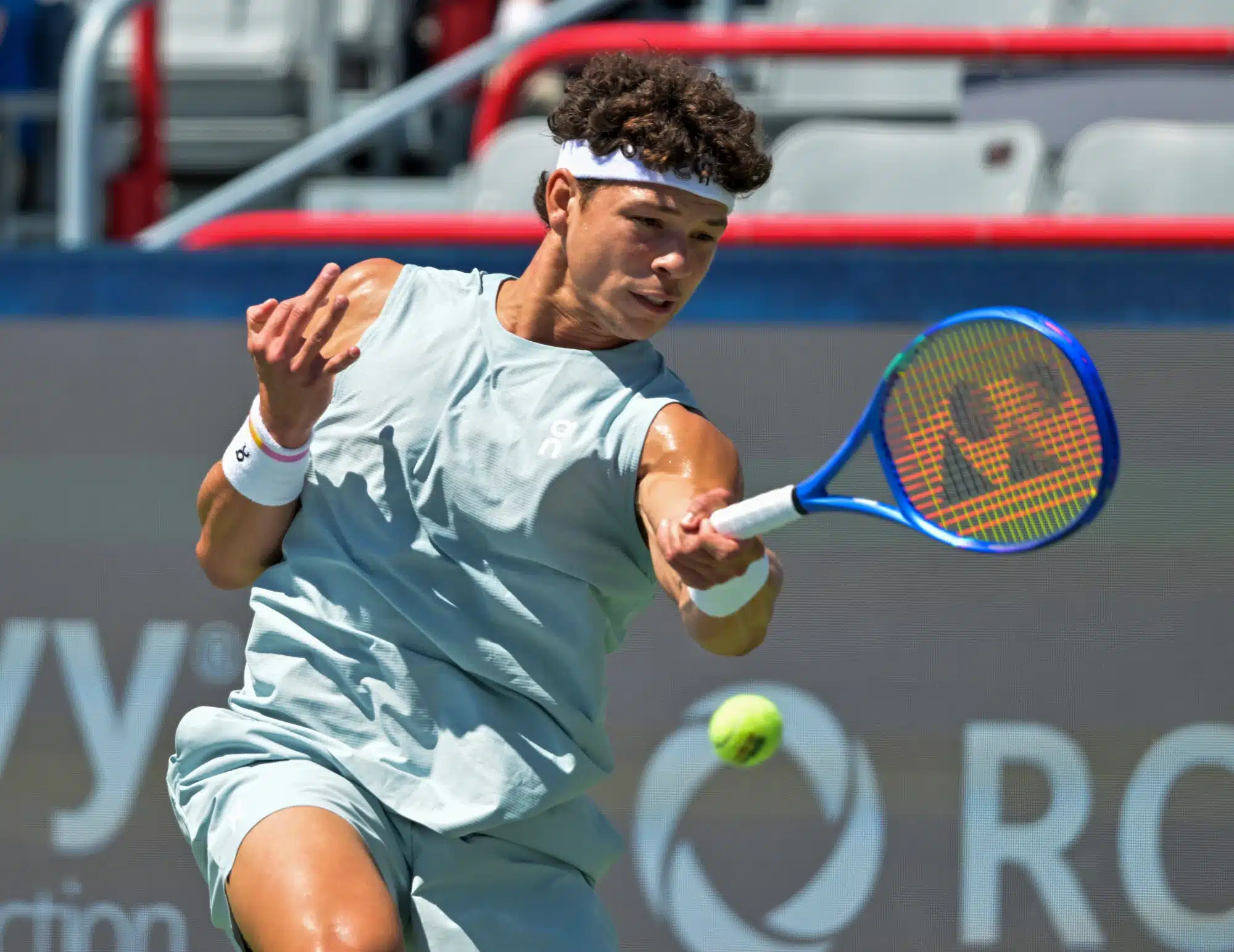 Aug 5, 2026; Montreal, QC, Canada; Ben Shelton (USA) Jenson Brooksby (USA) during second round play at IGA Stadium.