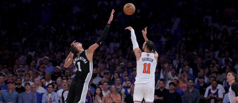 Jalen Brunson, Victor Wembanyama, New York Knicks vs. San Antonio Spurs, 2026 NBA Finals