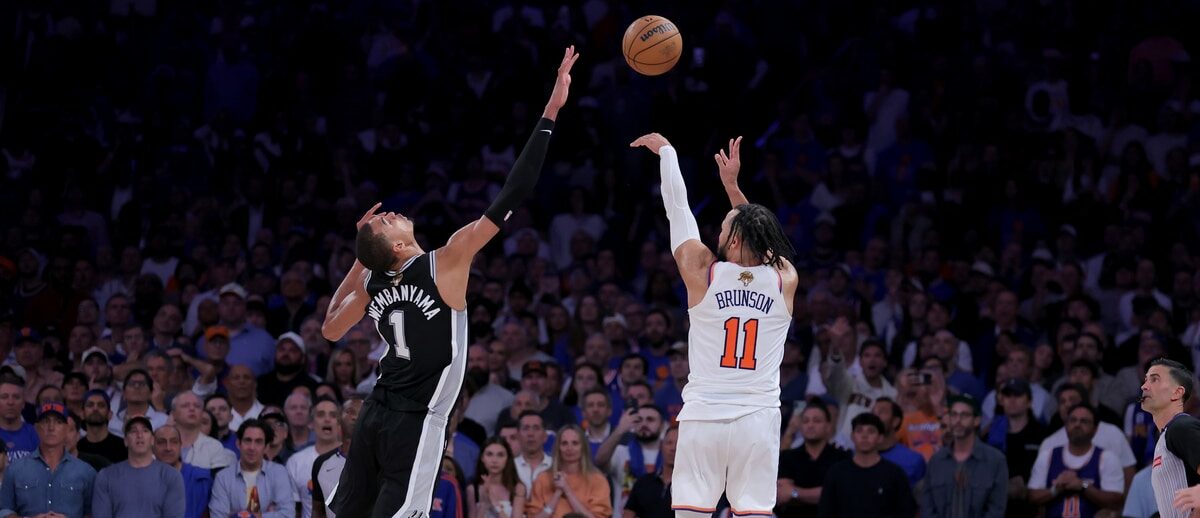 Jalen Brunson, Victor Wembanyama, New York Knicks vs. San Antonio Spurs, 2026 NBA Finals