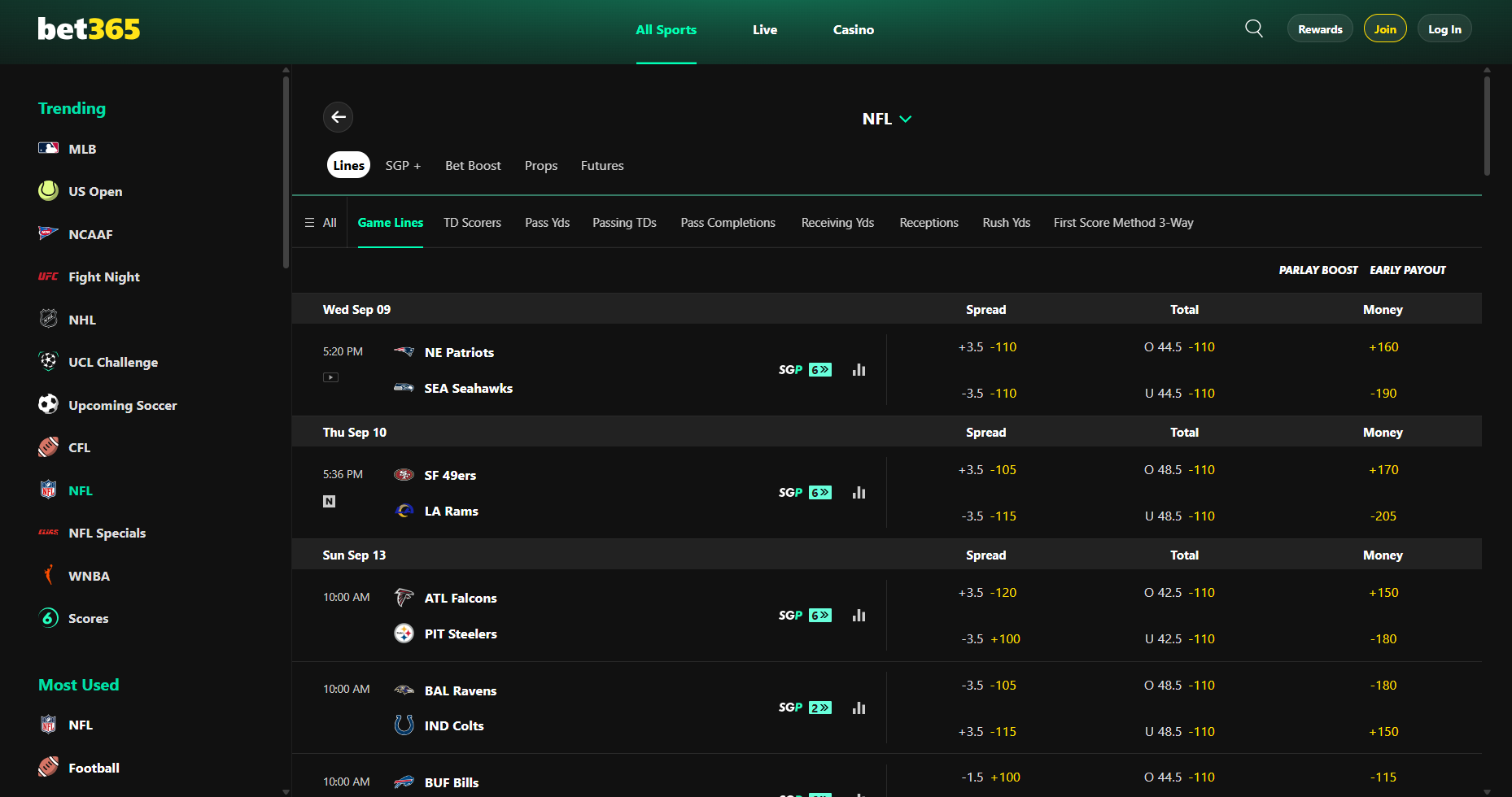 bet365 nfl 2026