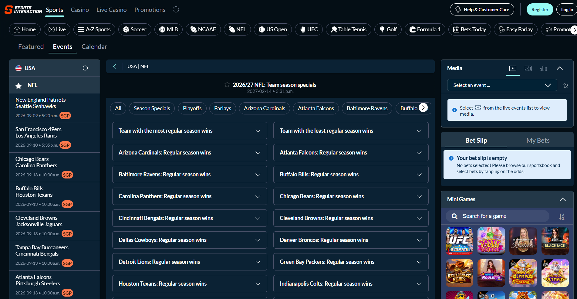 sia prop bets nfl 2026