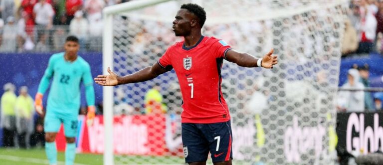 FIFA World Cup 2026 - Group L - Panama v England - New York/New Jersey Stadium, East Rutherford, New Jersey, U.S. - June 27, 2026 England's Bukayo Saka reacts IMAGN IMAGES via Reuters/Caean Couto