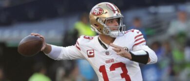San Francisco 49ers quarterback Brock Purdy (13) drops back to pass against the Seattle Seahawks during the first half at Lumen Field. Mandatory Credit: Joe Nicholson-Imagn Images